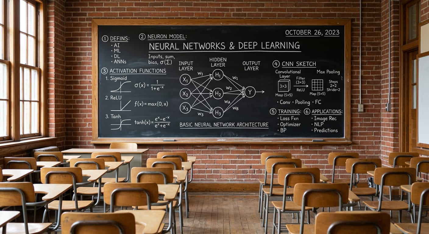 Classroom blackboard in English generated with Nano Banana 2 in Pixno