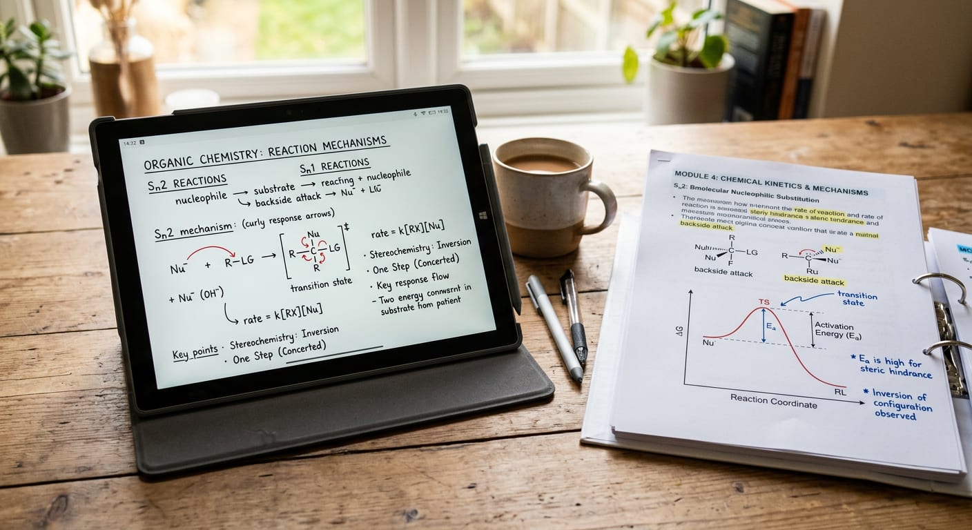 Study tablet notes and slide handout generated with Nano Banana 2 in Pixno